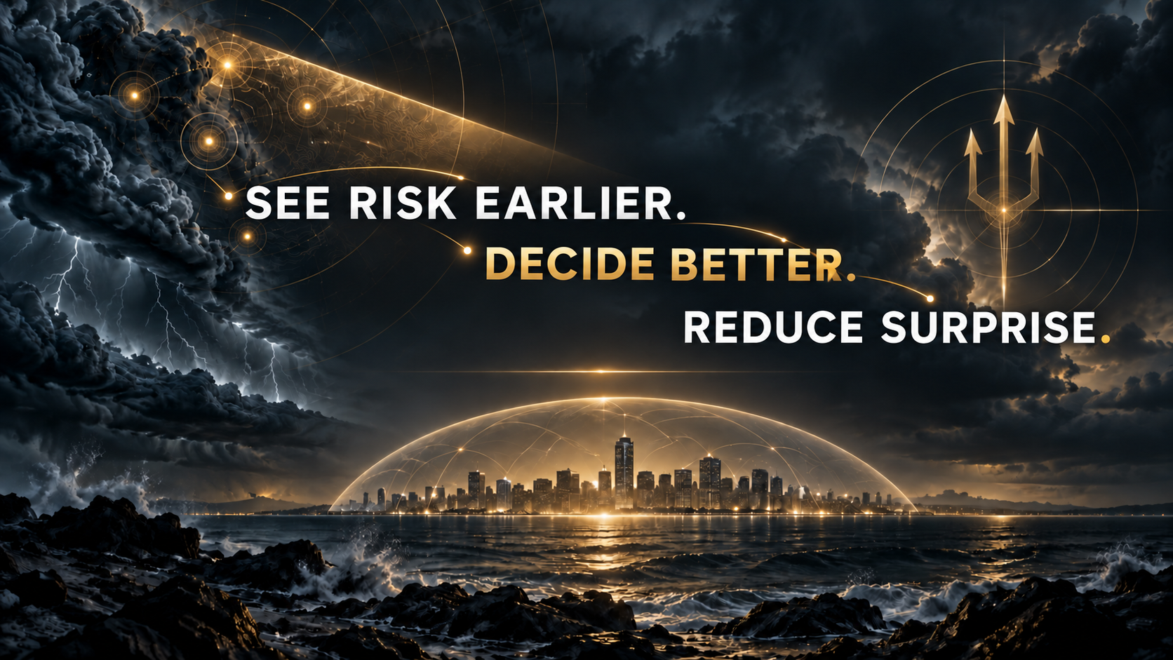 See Risk Earlier. Decide Better. Reduce Surprise. Trident Storms hero artwork
